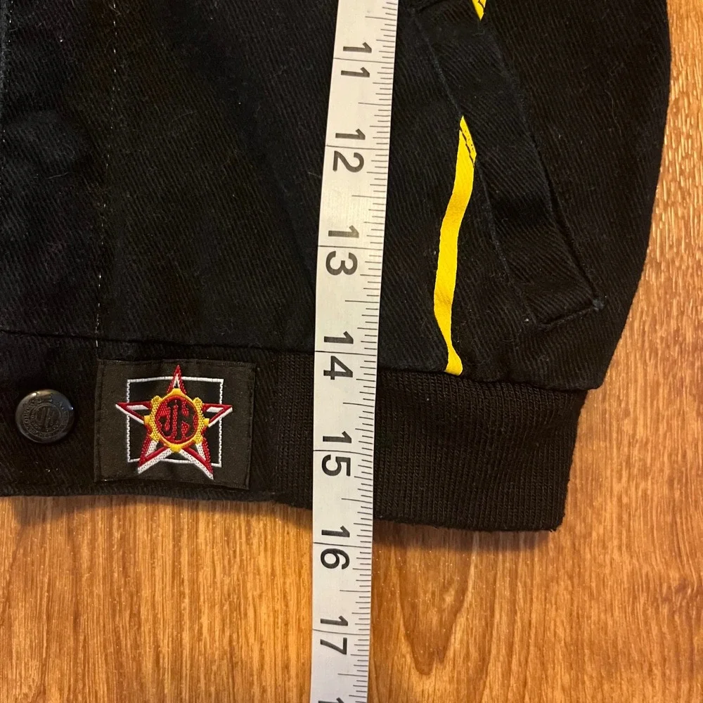Vtg JH Design Batman Jacket Boys 3T Black‎ Caped Crusader Varsity Snap Front